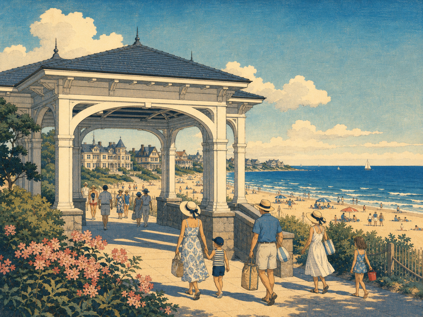 Conover Pavilion、公共ビーチ、私的な海岸を描いたヒーロー画像