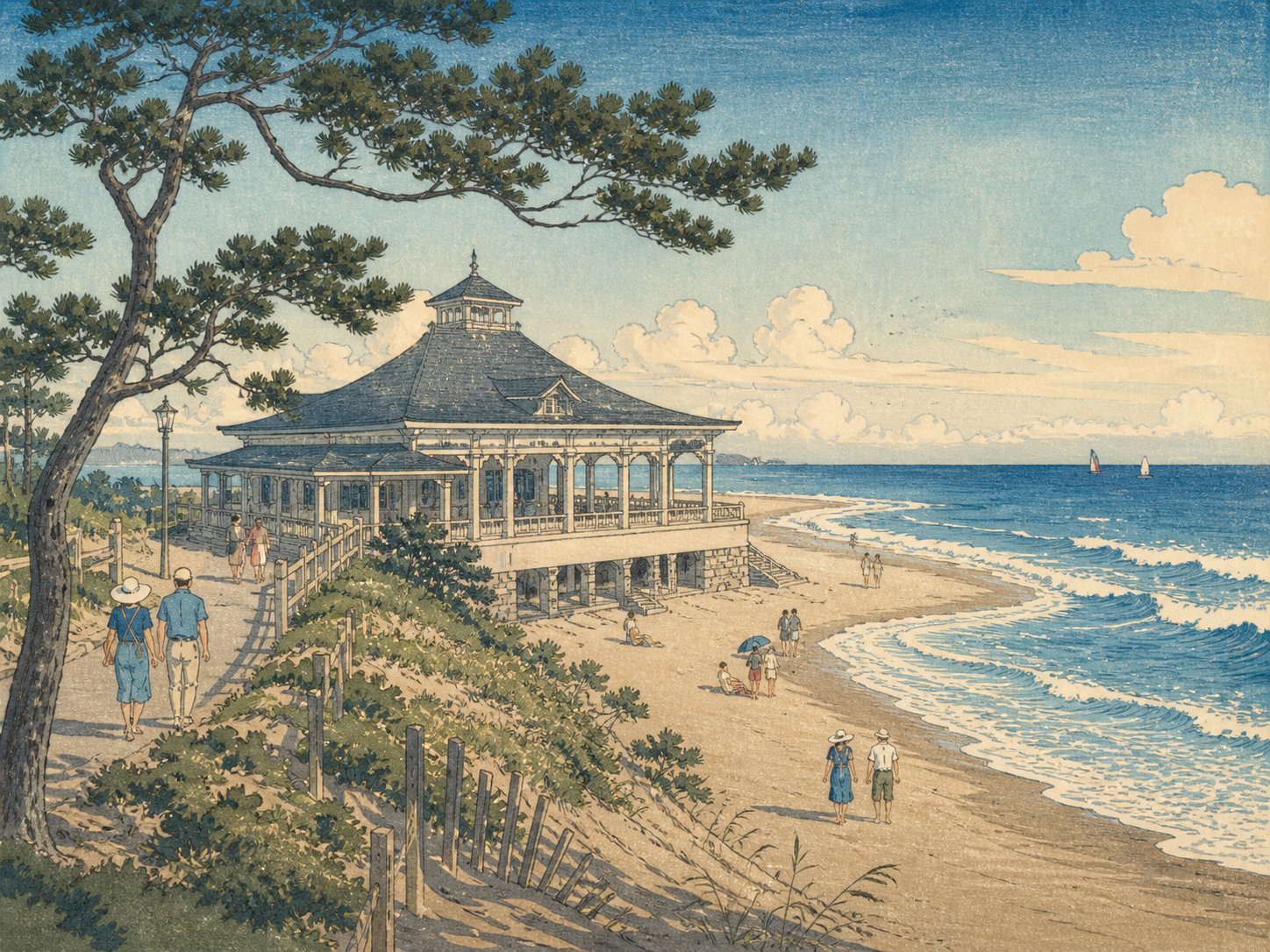 Conover Pavilion、海、公共の境界を描いたカード画像