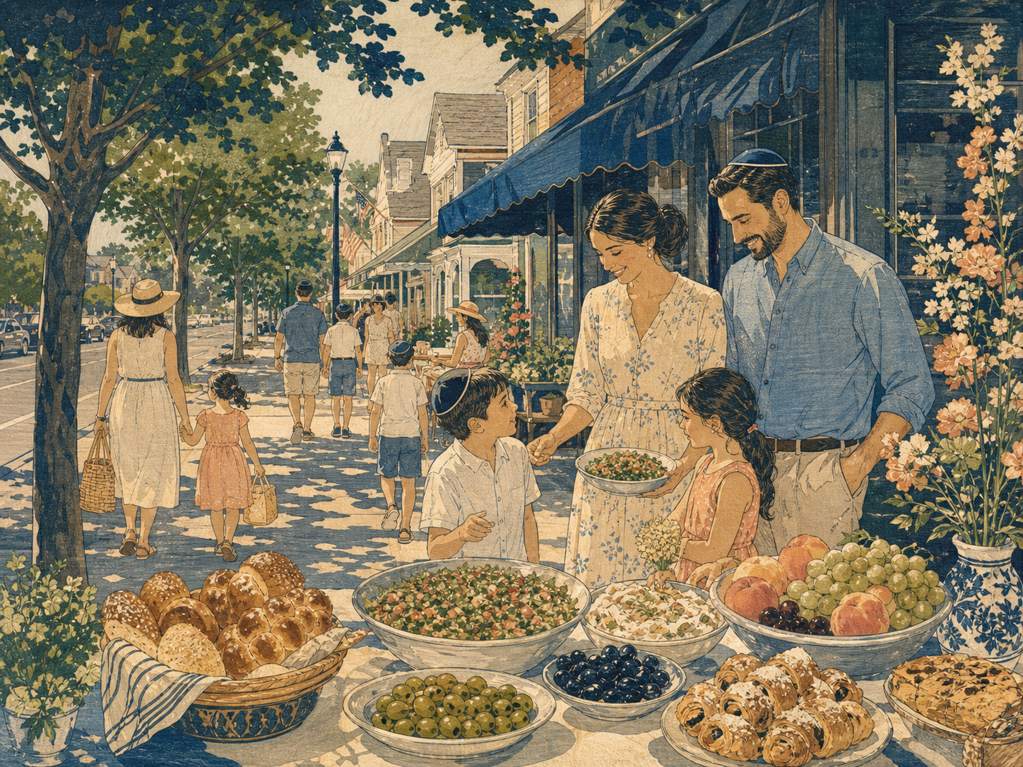 Norwood Avenueの食と家族を描いたカード画像
