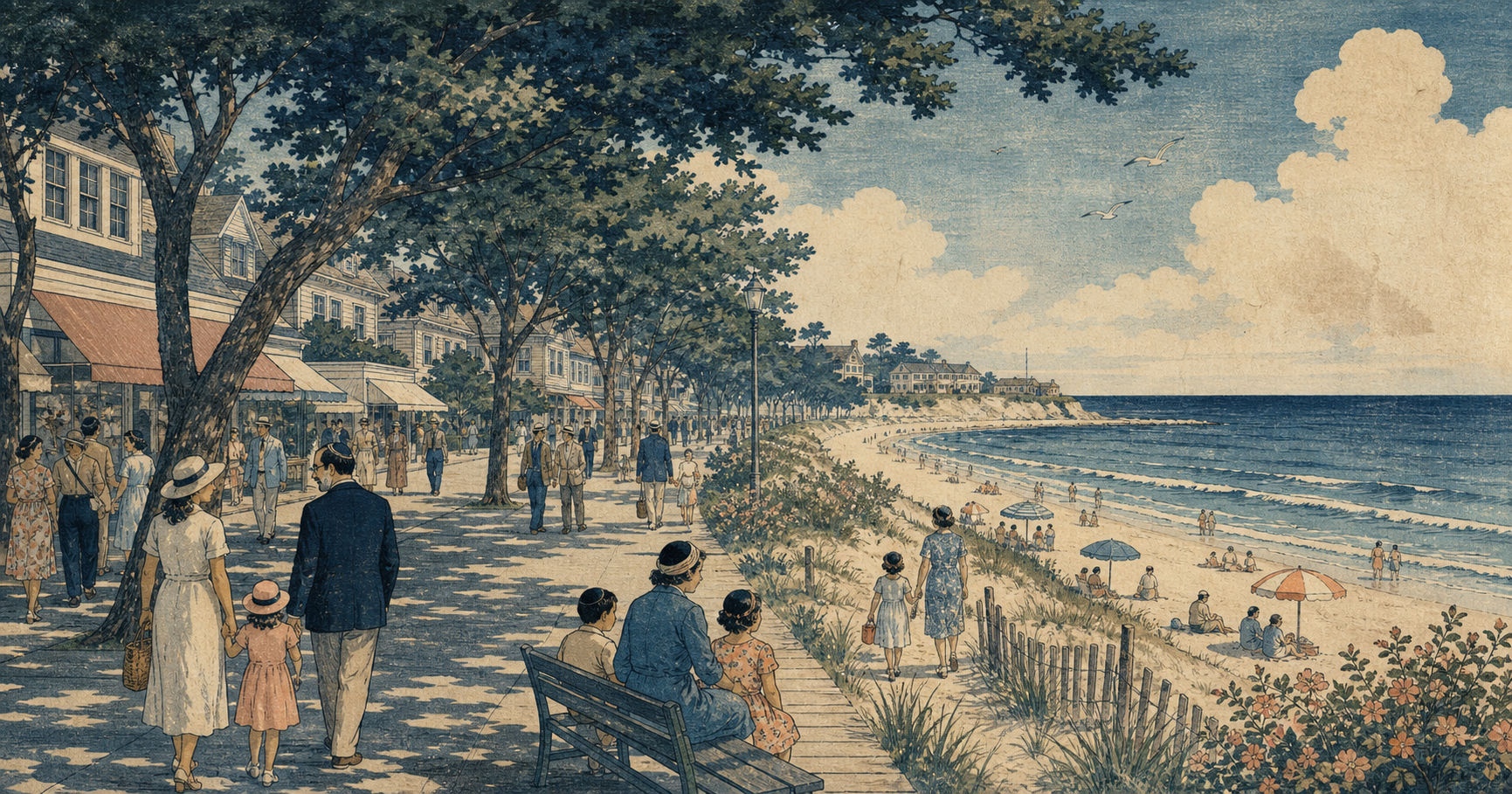 Norwood Avenueと海岸、夏の共同体を描いたOG画像