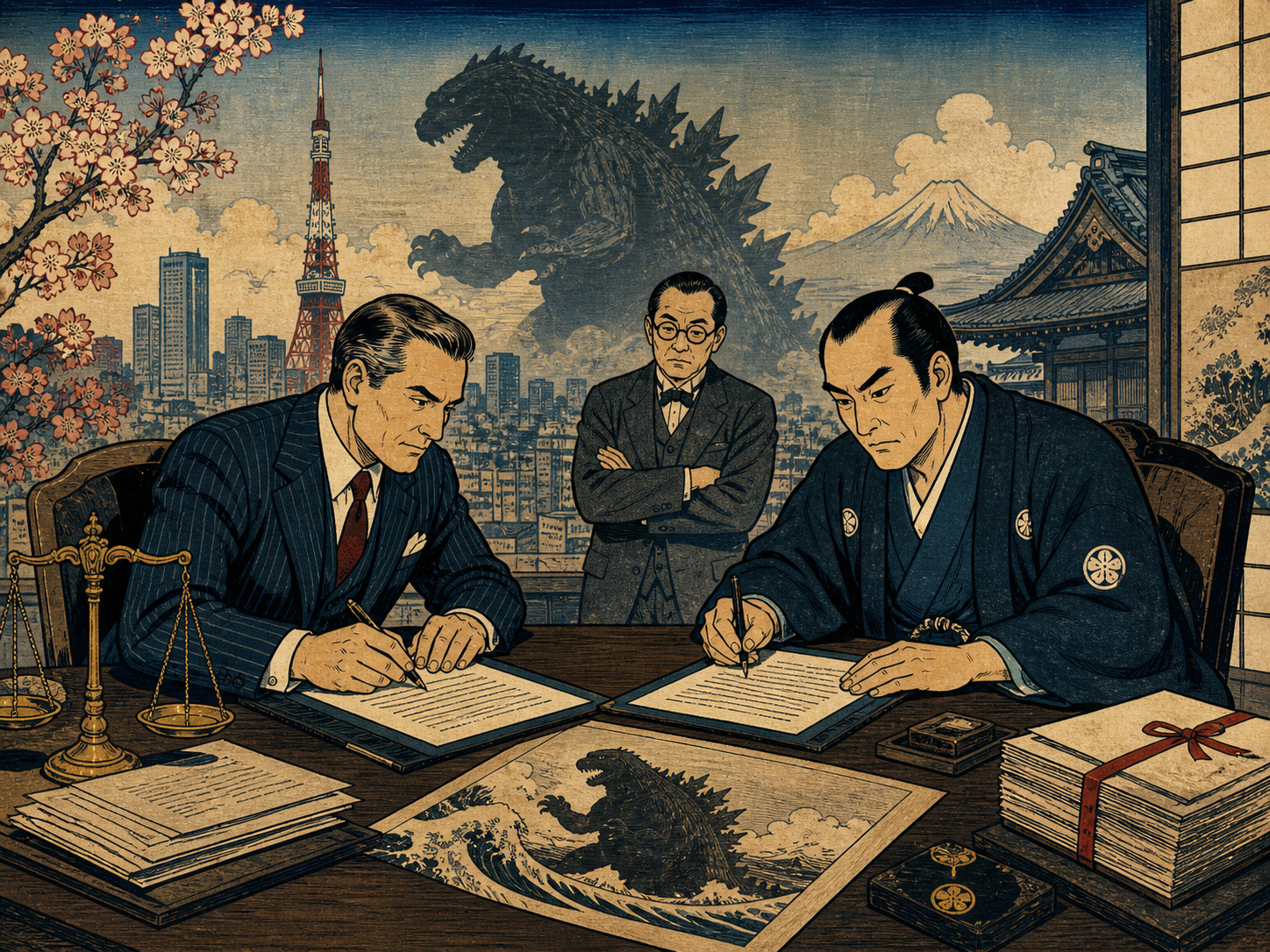 Godzilla Clause、東京、契約を描いた特集カード画像