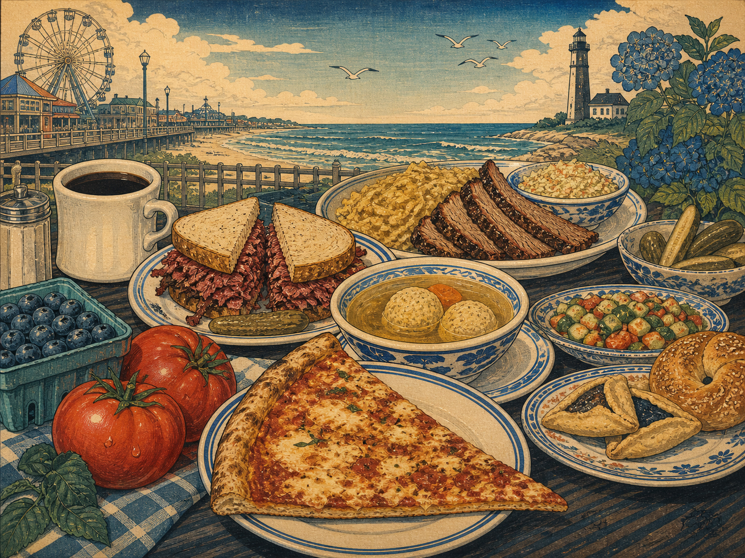 ニュージャージーの食を描いた画像